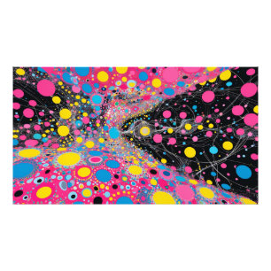 Vibrant Neon Cosmic Dots Abstract Space Design Photo Print