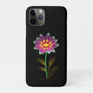 Vibrant Neon Flower With Lush Green Leaves Case-Mate iPhone Case
