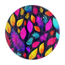 Vibrant Neon Foliage: Captivating Leaves Pattern