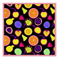 Vibrant Neon Fruits Artistry