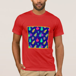 Vibrant Neon Fruits Pattern Design T-Shirt