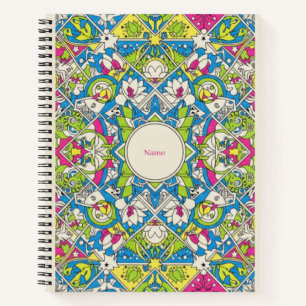 Vibrant Neon Geometric Mandala Nooracle Journal