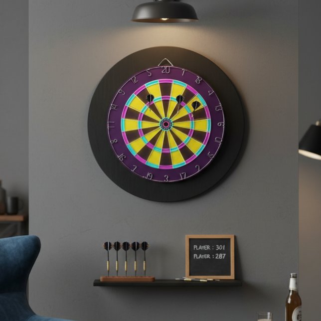 Vibrant Neon Glow Dartboard (Creator Uploaded)