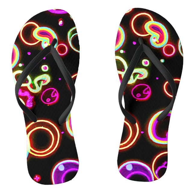 Vibrant Neon Glow Pattern Jandals (Footbed)
