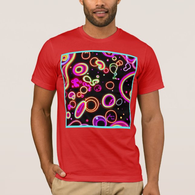 Vibrant Neon Glow Pattern T-Shirt (Front)