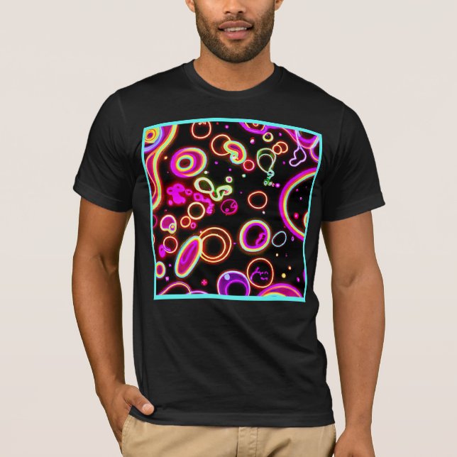 Vibrant Neon Glow Pattern T-Shirt (Front)