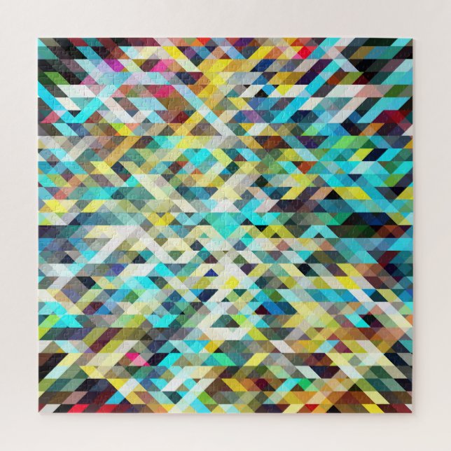 Vibrant Neon Mosaic: Abstract Background. Jigsaw Puzzle (Vertical)