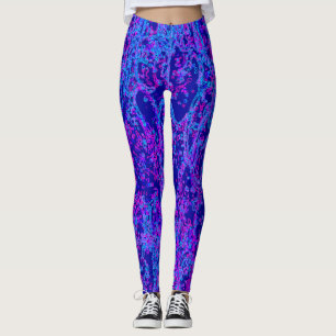 Vibrant Neon Multicolored Curvy Line Pattern Leggings