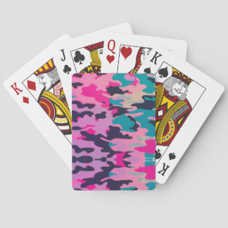 Vibrant Neon Pastel Camo Designer Playing Cards