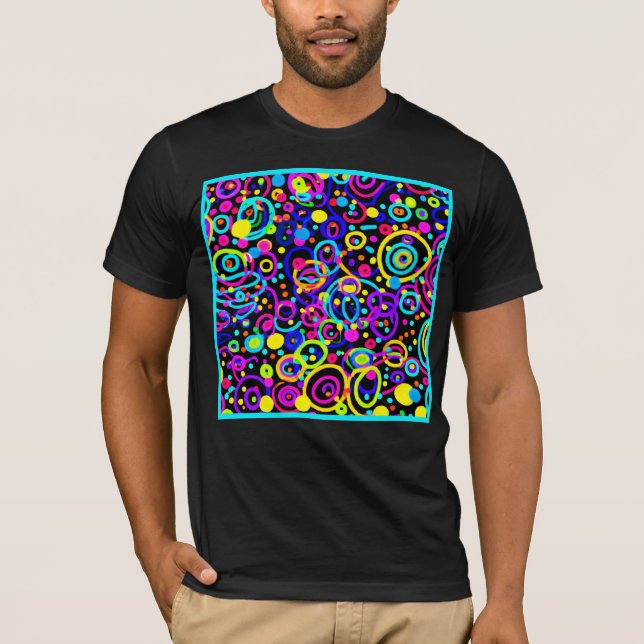 Vibrant Neon Pattern Art Design T-Shirt (Front)