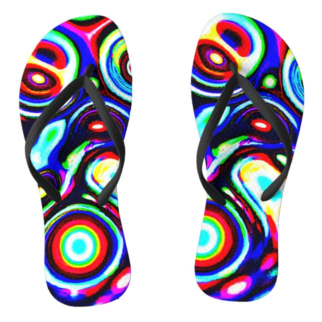 Vibrant Neon Pulse Pattern Jandals (Footbed)