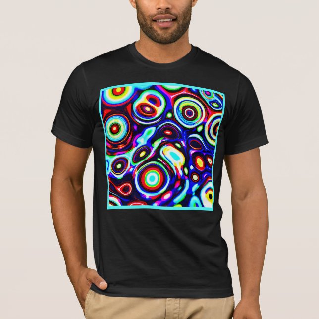 Vibrant Neon Pulse Pattern T-Shirt (Front)