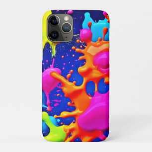 Vibrant Neon Splashes on Dark Canvas Case-Mate iPhone Case