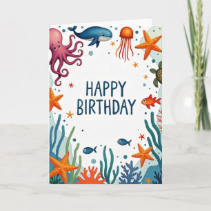 Vibrant Ocean Birthday Card