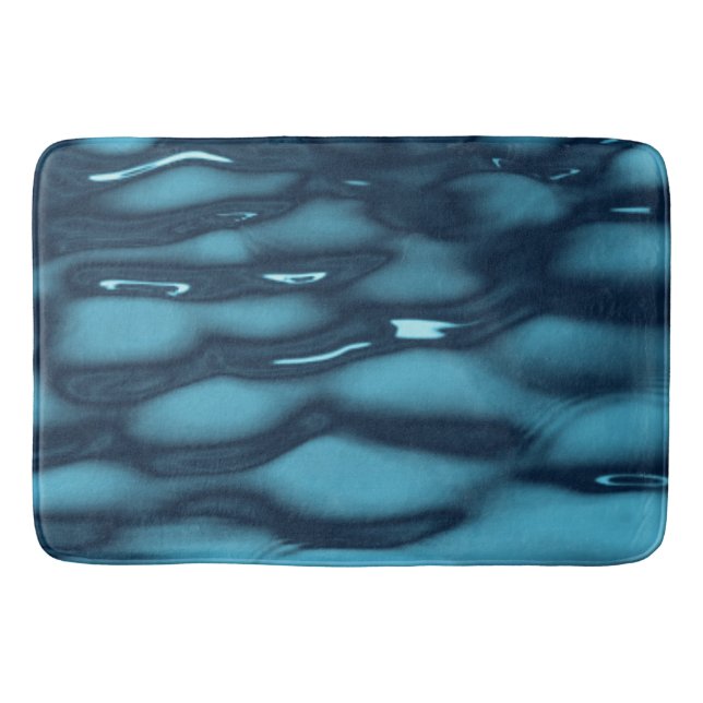 Vibrant Ocean Current Texture Bath Mat (Front)