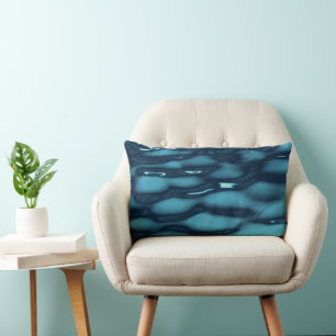Vibrant Ocean Current Texture Lumbar Cushion