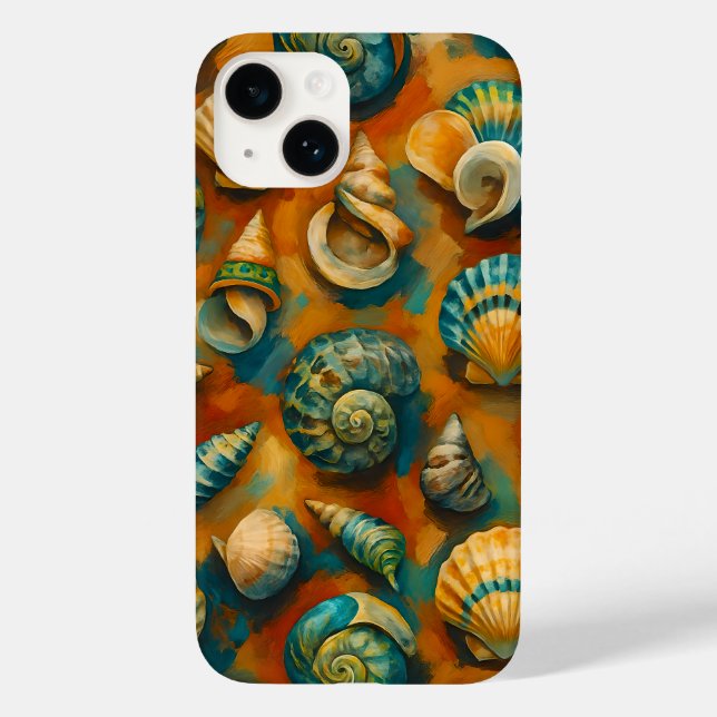Vibrant Ocean Shells Art Phone Case - Coastal Aest (Back)