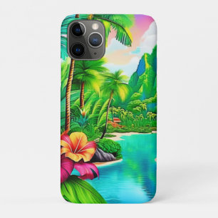 Vibrant Ocean Waves & Palm Trees Art Case-Mate iPhone Case