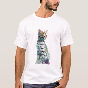 Vibrant Ocelot Wild Cat Impressionist Men T-Shirt