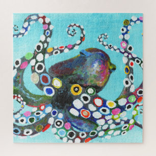 Vibrant Octopus: Acrylic Illustration Jigsaw Puzzle