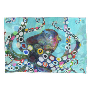 Vibrant Octopus: Acrylic Illustration Pillowcase