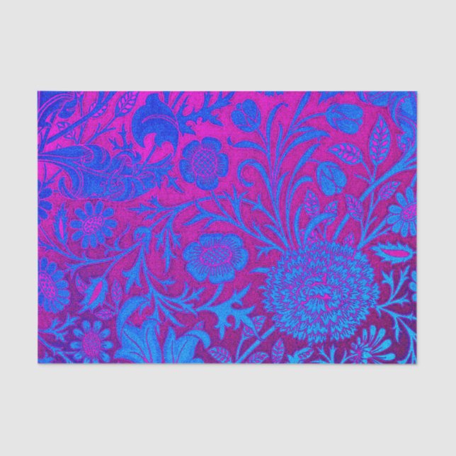 Vibrant, ombre, art nouveau,William Morris,purple, Tissue Paper (Front)