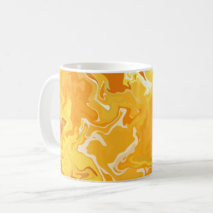 Vibrant Orange Abstract Flow Coffee Mug