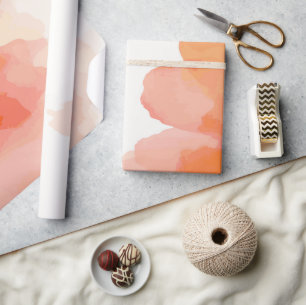 Vibrant Orange and Red Watercolor Design Wrapping Paper