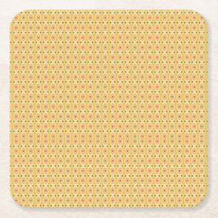 Vibrant Orange and Yellow Circle Background Square Paper Coaster