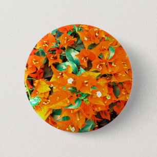Vibrant Orange Bougainvillea Flowers 6 Cm Round Badge