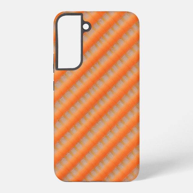Vibrant Orange Diagonal Stripe Texture Phone Case (Back)