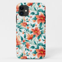 Vibrant Orange Floral Garden Pattern - Elegant Tea