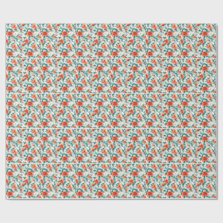 Vibrant Orange Floral Garden Pattern - Elegant Tea Wrapping Paper