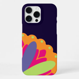Vibrant Orange Floral Shapes iPhone 16 Pro Max Case