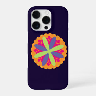 Vibrant Orange Floral Shapes iPhone 16 Pro Case