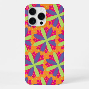 Vibrant Orange Floral Shapes iPhone 16 Pro Max Case