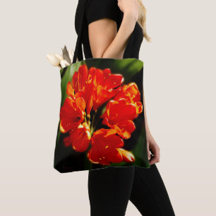 Vibrant Orange Flower Floral Tote Bag
