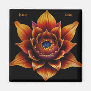 Vibrant Orange Flower Head Plant Botanical Art  Magnet