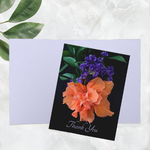 Vibrant Orange Hibiscus Flower Note Card
