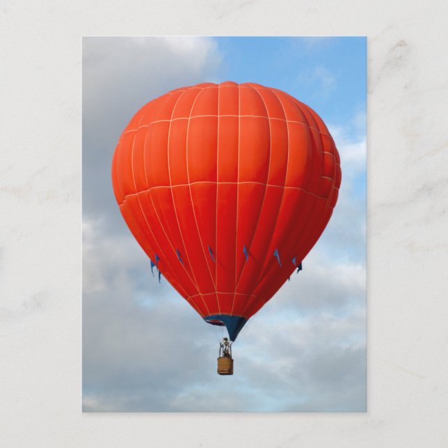Vibrant Orange Hot Air Balloon Postcard (Front)