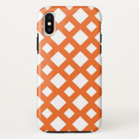 Vibrant Orange Lattice on White