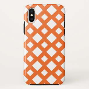 Vibrant Orange Lattice on White Case-Mate iPhone Case