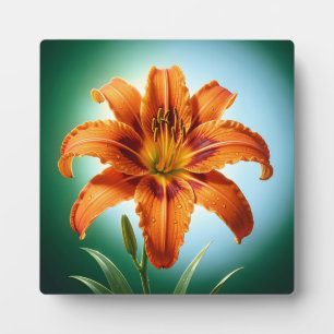 Vibrant Orange Lily Flower Bloom Plaque