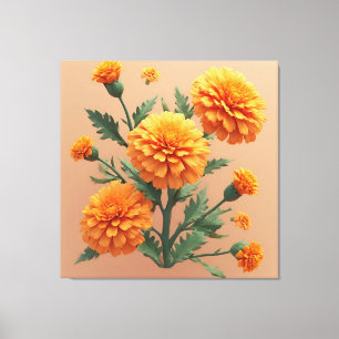 Vibrant Orange Marigold Bouquet Canvas Print