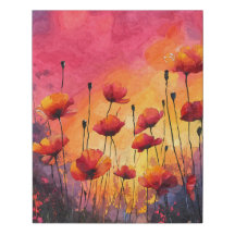 Vibrant Orange Poppies At Sunset