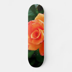 Vibrant Orange Rose Photograph Skateboard