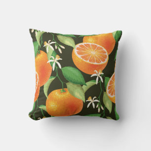 Vibrant Orange Seamless Pattern Design Cushion