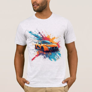 🔥 Vibrant Orange Sports Car Street Aesthetic Desi T-Shirt
