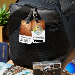 Vibrant Orange Stone Logo Bold Custom Branding Luggage Tag