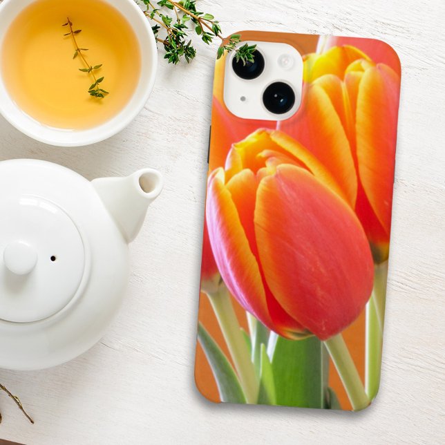 Vibrant Orange Tulip Flowers Close-Up Photograph Case-Mate iPhone Case (Creator Uploaded)